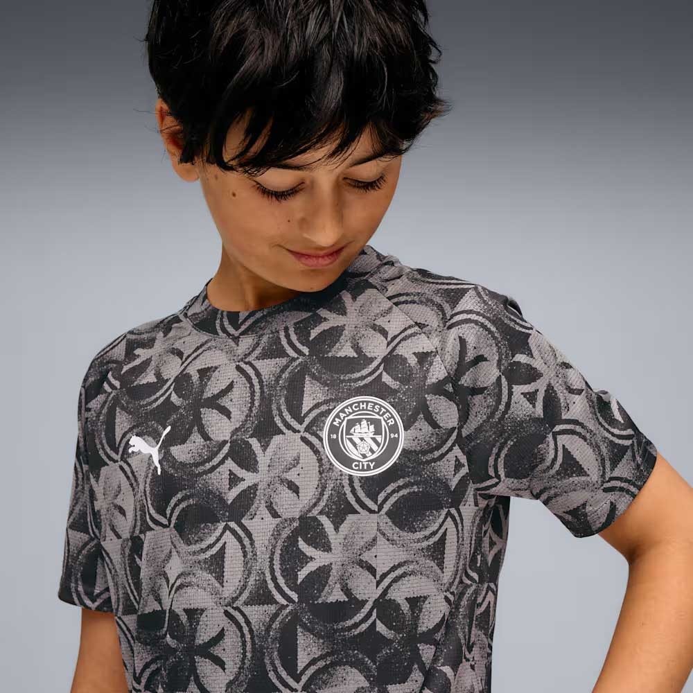 Puma Manchester City Pre Match Fotballtrøye Barn 25/26 Sort