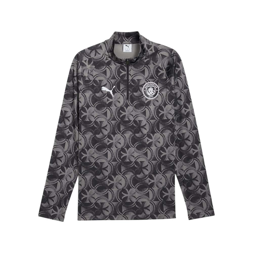 Puma Manchester City Pre Match 1/4 Zip Genser 25/26 Sort