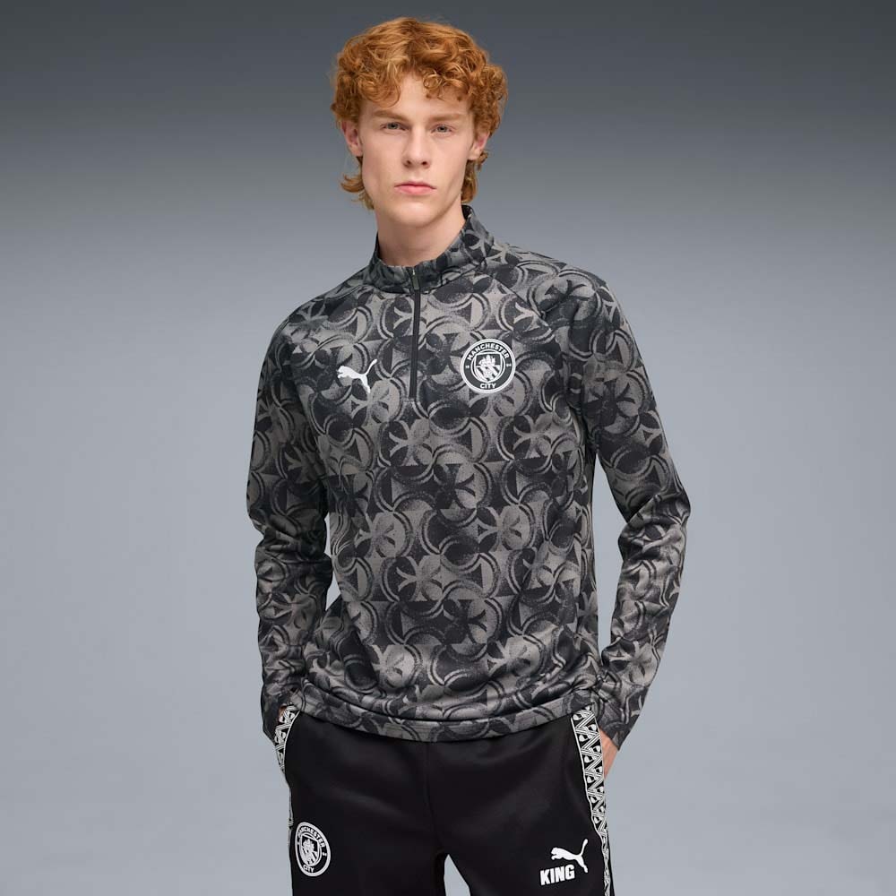 Puma Manchester City Pre Match 1/4 Zip Genser 25/26 Sort
