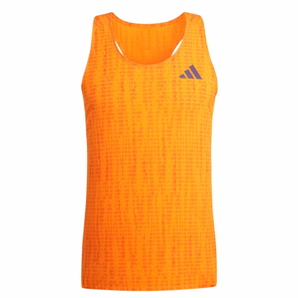 Adidas Adizero Running Singlet Herre Oransje/Sort