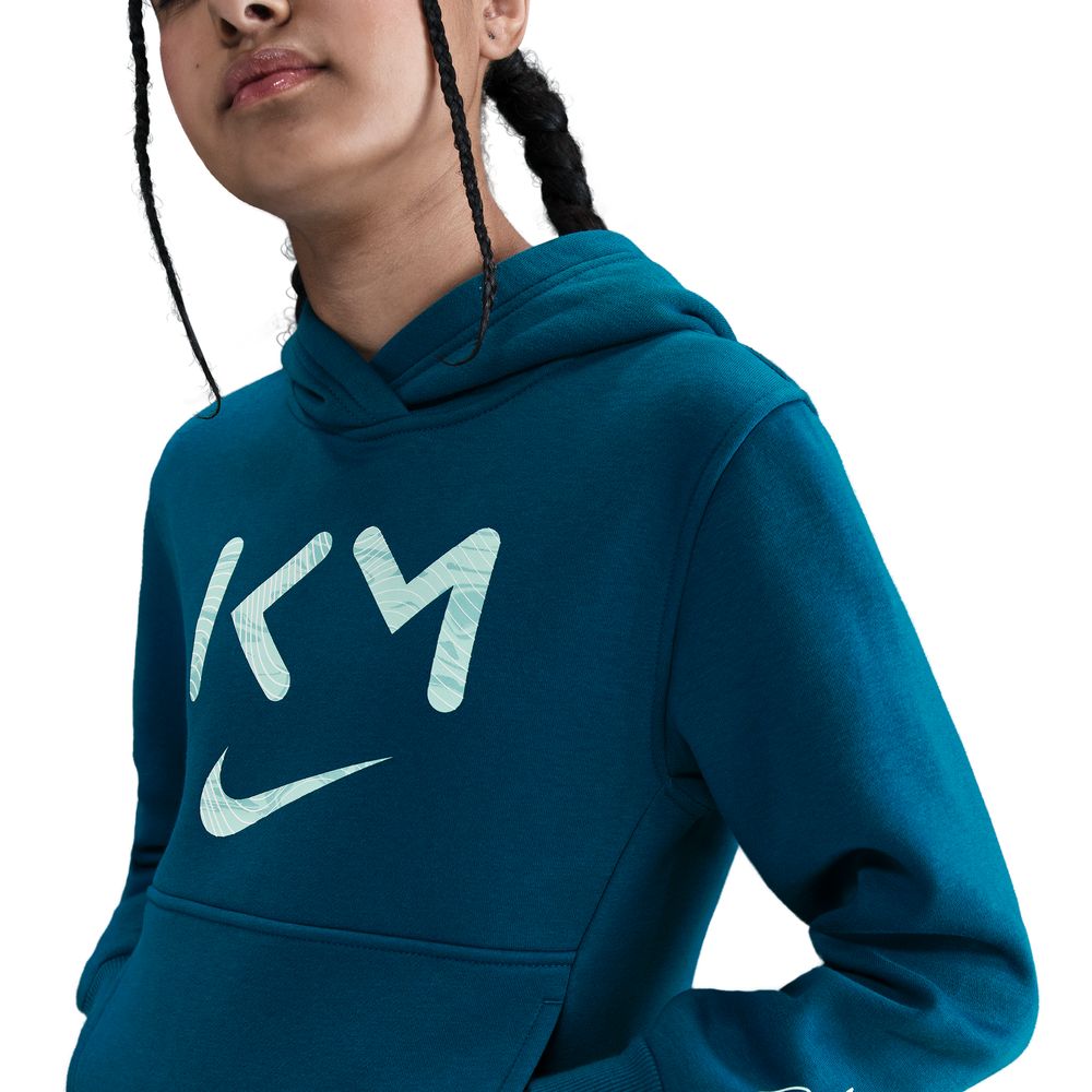 Nike Mbappé Club Fleece Hettegenser Barn Blå/Grønn