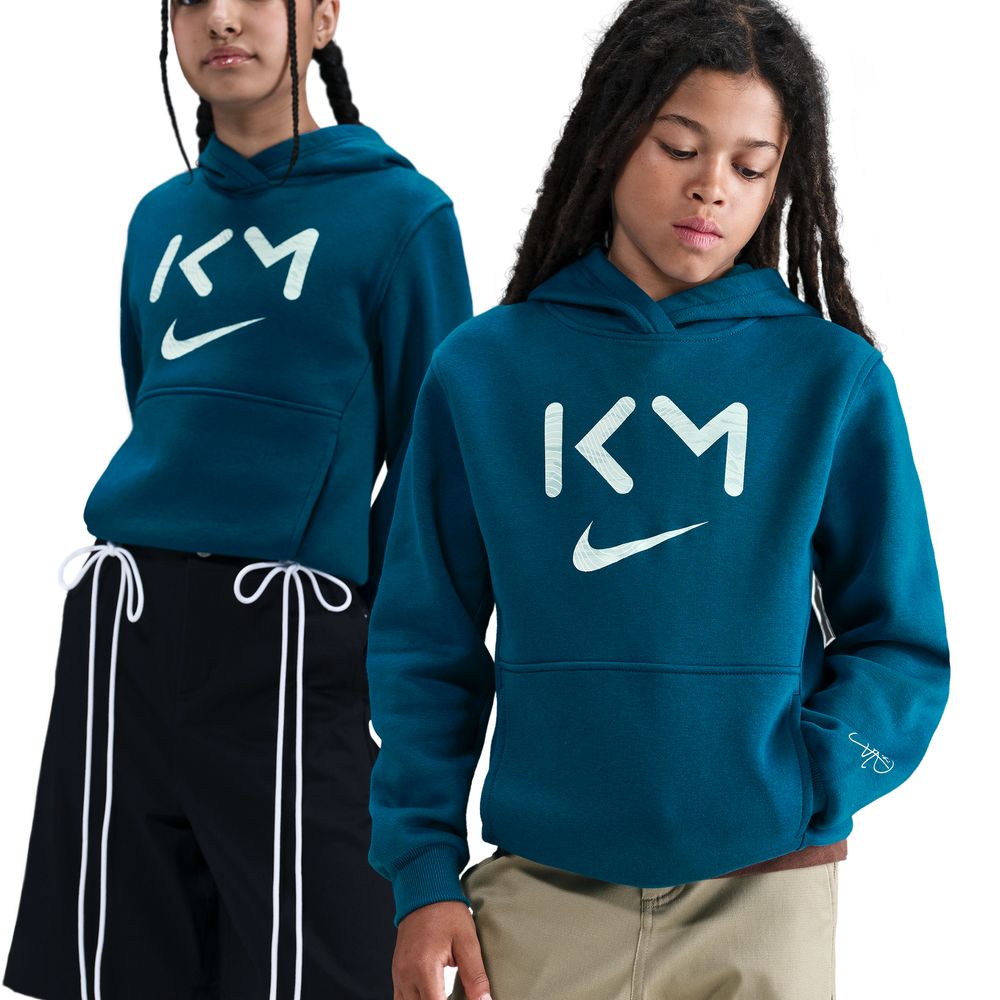 Nike Mbappé Club Fleece Hettegenser Barn Blå/Grønn