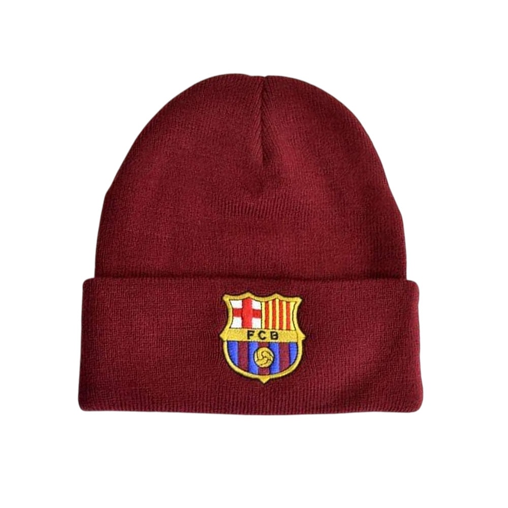 Official Product FC Barcelona Crest Beanie Lue Burgunder