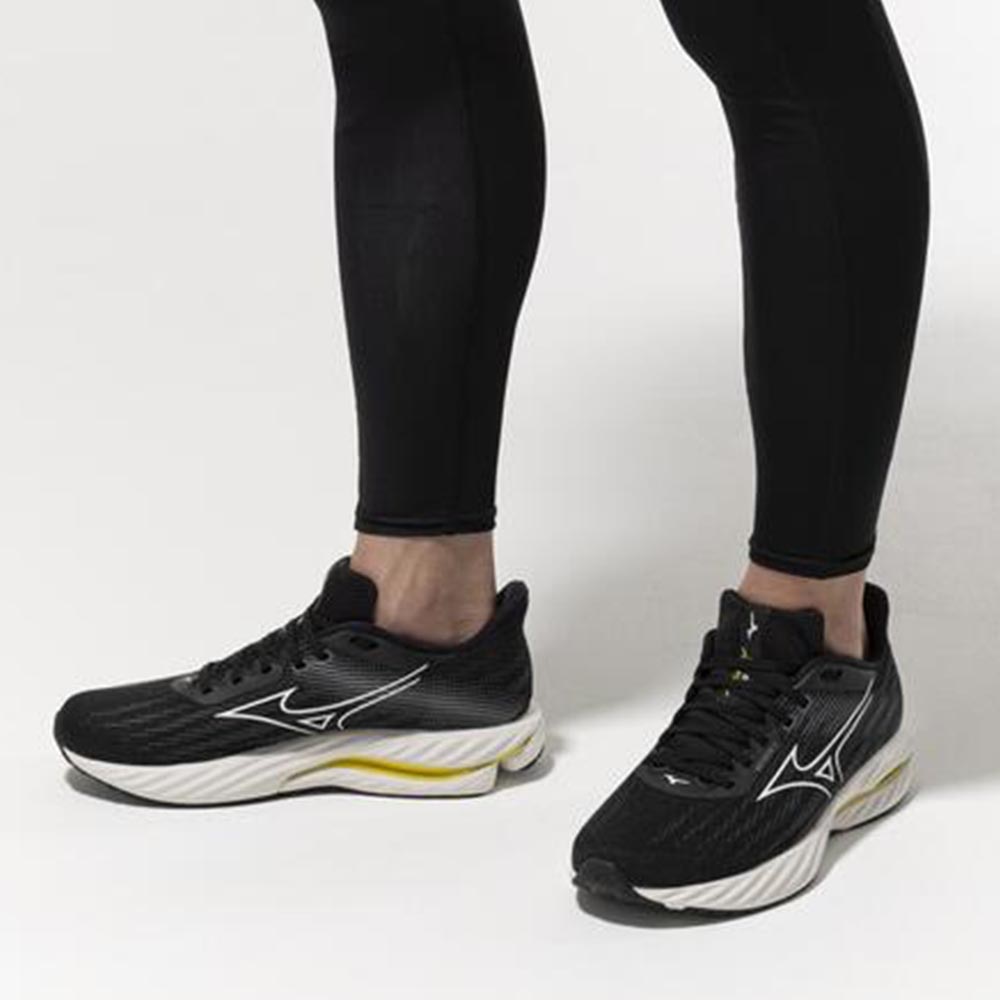 Mizuno Wave Inspire 21 Joggesko Herre Sort/Hvit/Gul