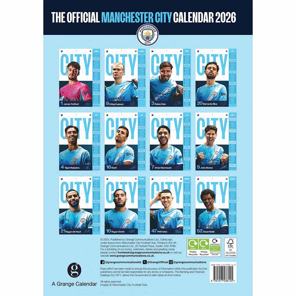Official Product Manchester City A3 Kalender 2026