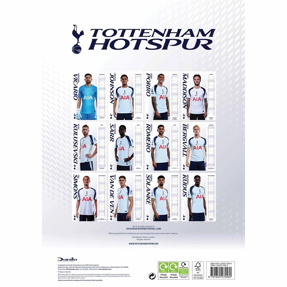 Official Product Tottenham A3 Kalender 2026