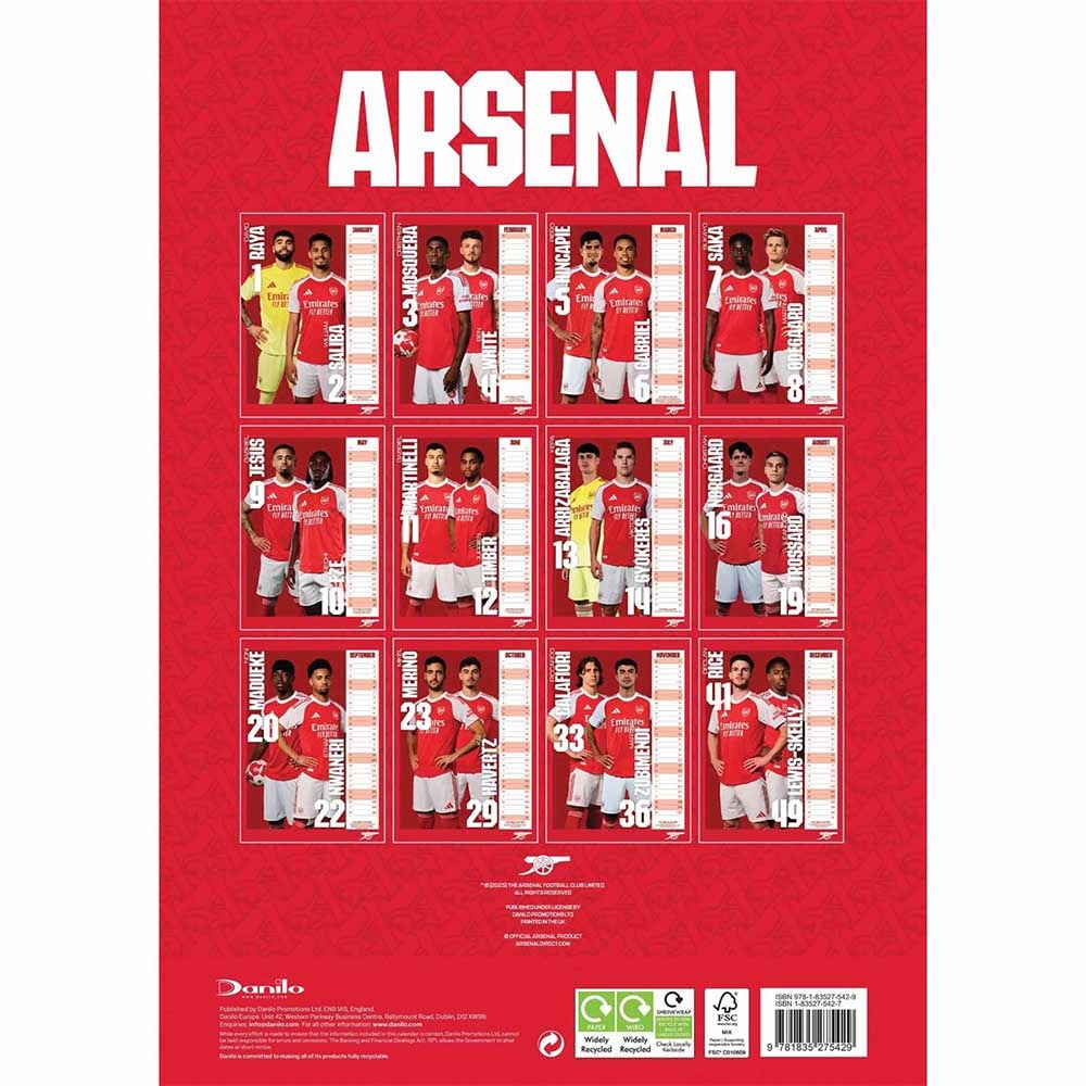 Official Product Arsenal A3 Kalender 2026