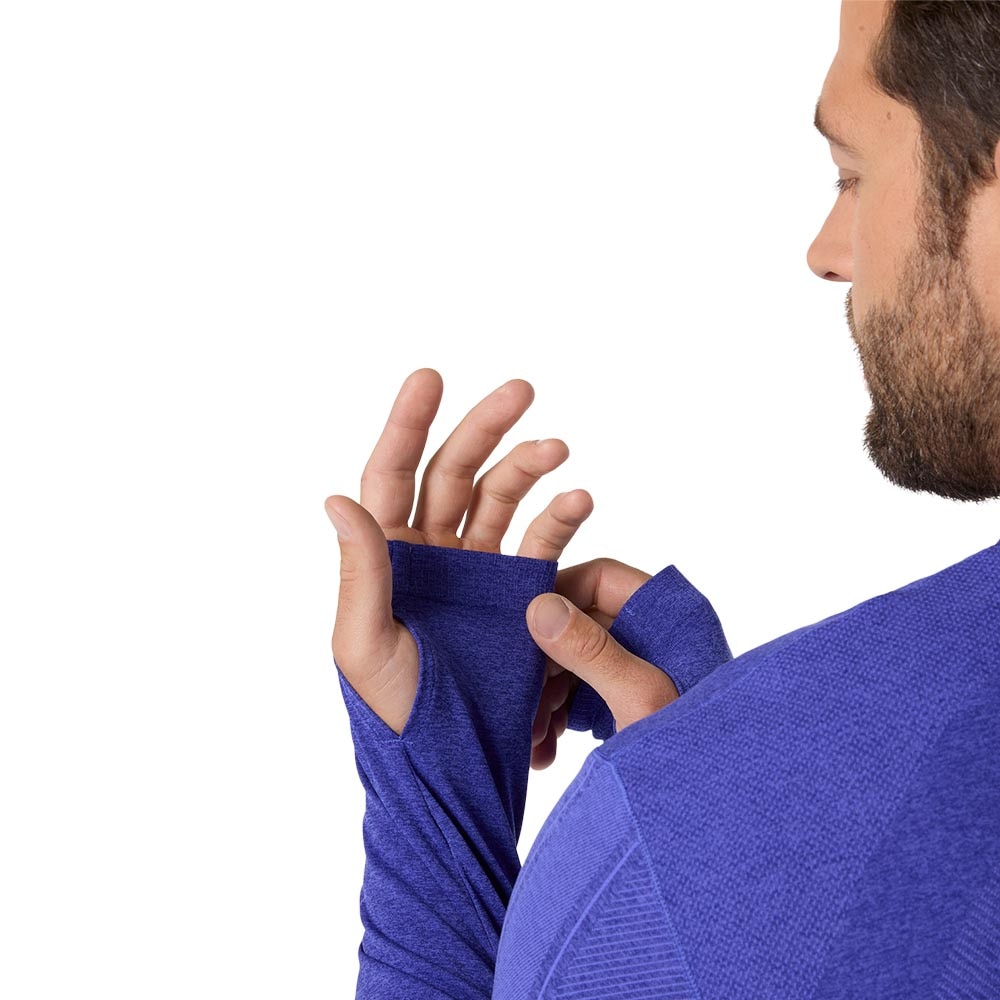 Asics Road Seamless Langermet Trøye Herre Lilla/Blå