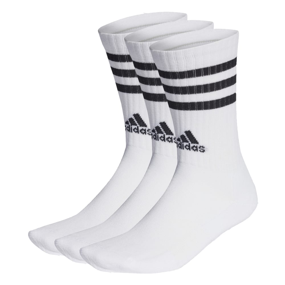Adidas 3-Stripes Cushioned Crew 3pk Strømper Hvit
