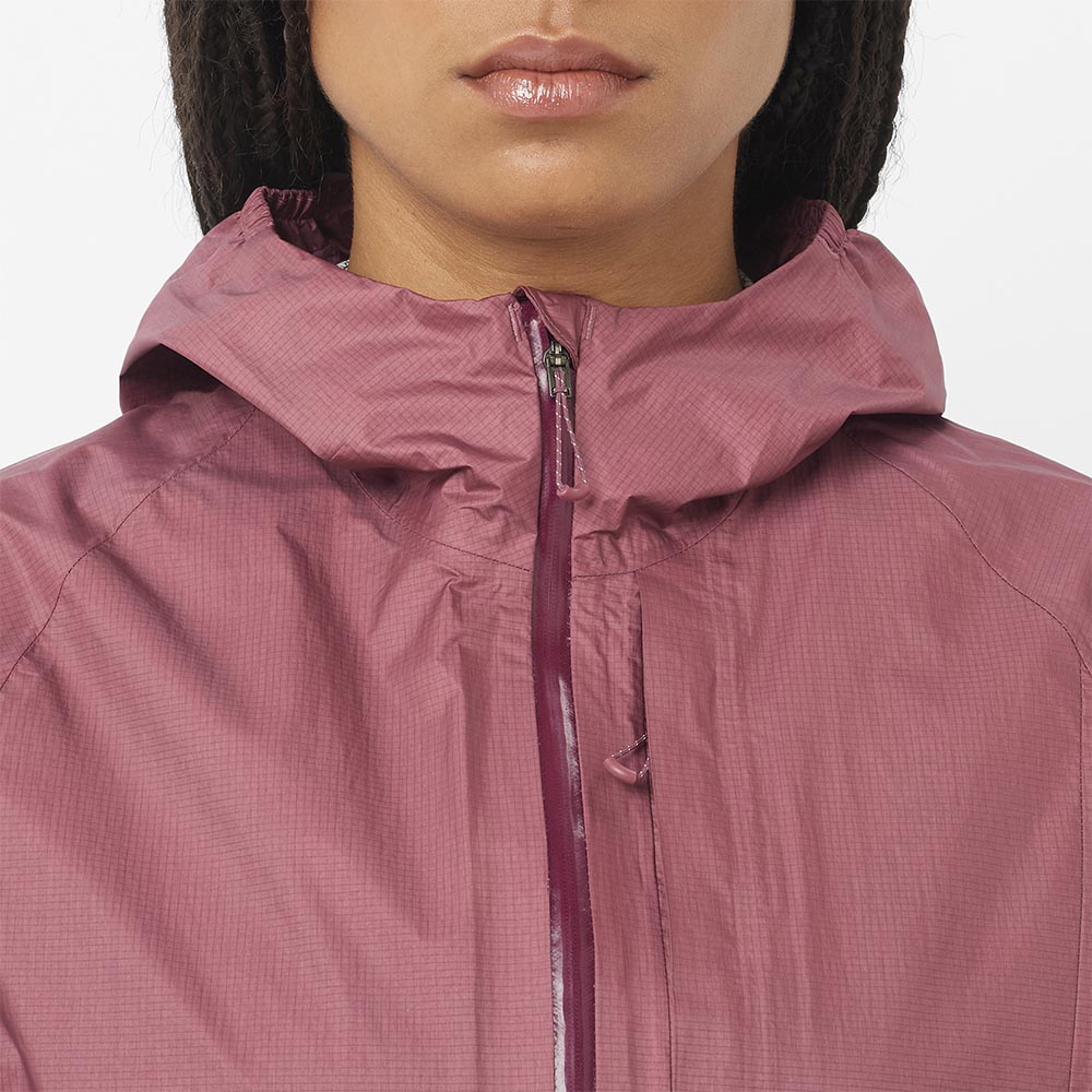 Salomon Bonatti Waterproof Løpejakke Dame Rosa