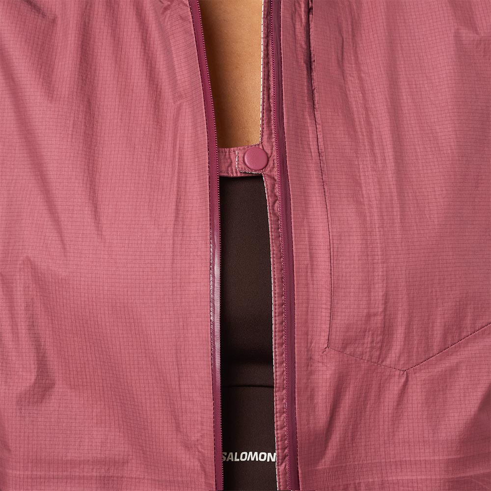 Salomon Bonatti Waterproof Løpejakke Dame Rosa