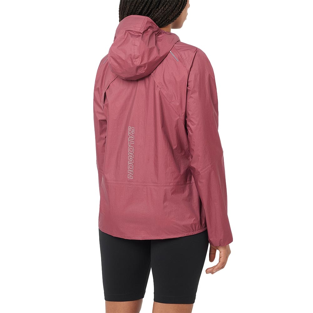 Salomon Bonatti Waterproof Løpejakke Dame Rosa