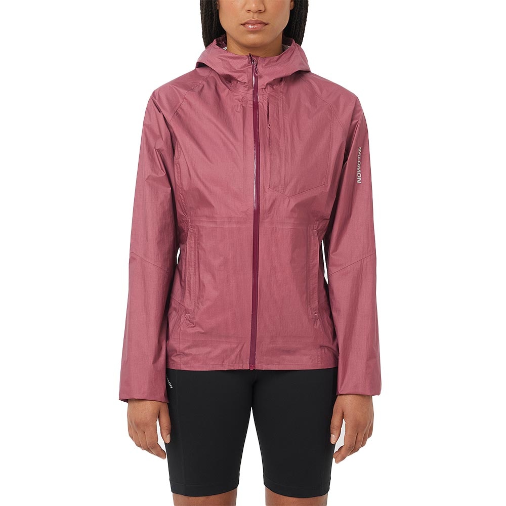 Salomon Bonatti Waterproof Løpejakke Dame Rosa