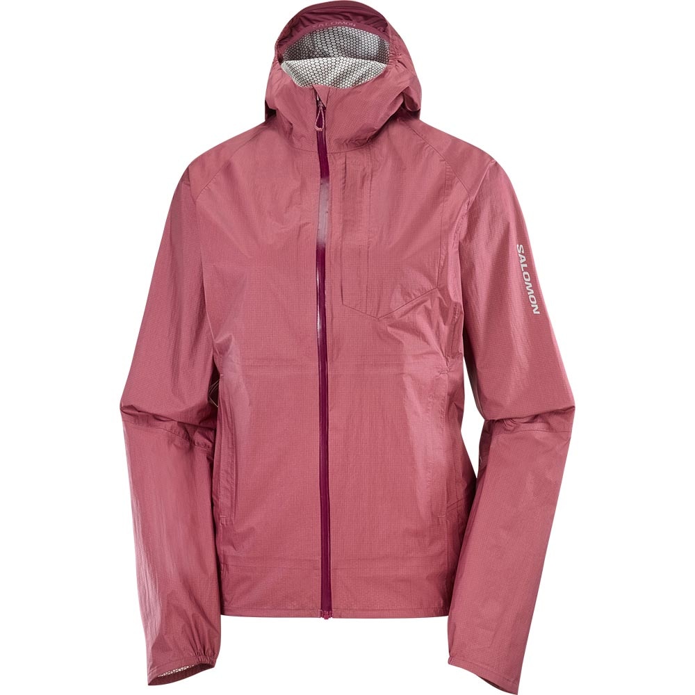Salomon Bonatti Waterproof Løpejakke Dame Rosa