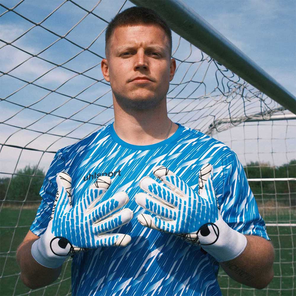 Uhlsport FM Cybertec Ultragrip Keeperhansker Hvit/Blå