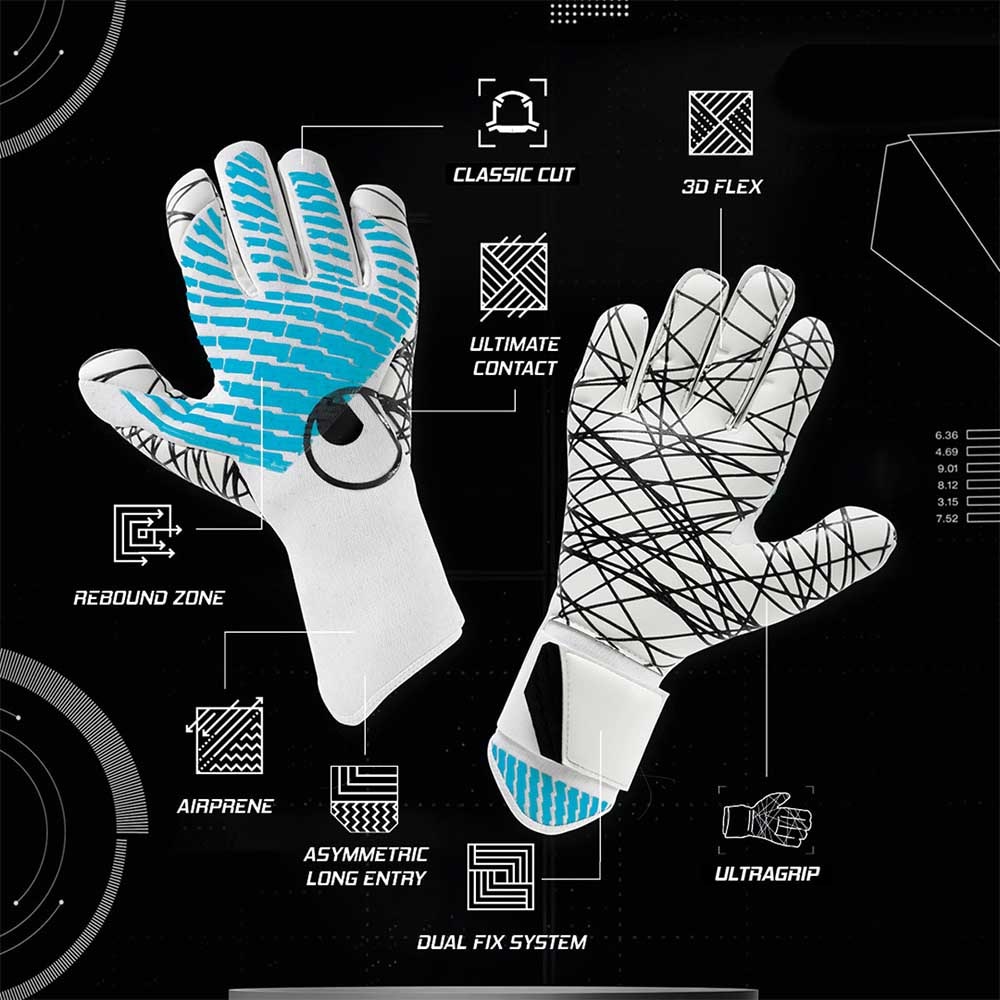 Uhlsport FM Cybertec Ultragrip Keeperhansker Hvit/Blå
