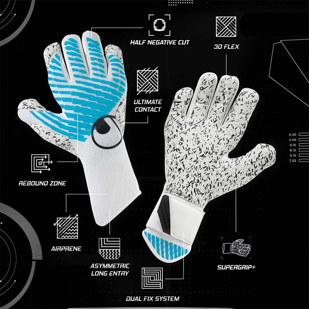 Uhlsport FM Cybertec Supergrip+ HN Keeperhansker Hvit/Blå