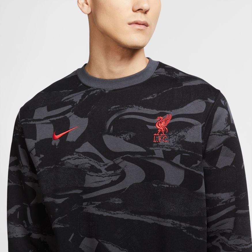 Nike Liverpool FC Fleece Fritidsgenser 20/21 Grå