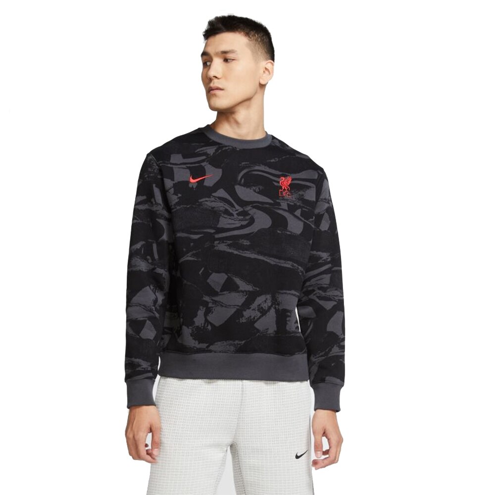 Nike Liverpool FC Fleece Fritidsgenser 20/21 Grå