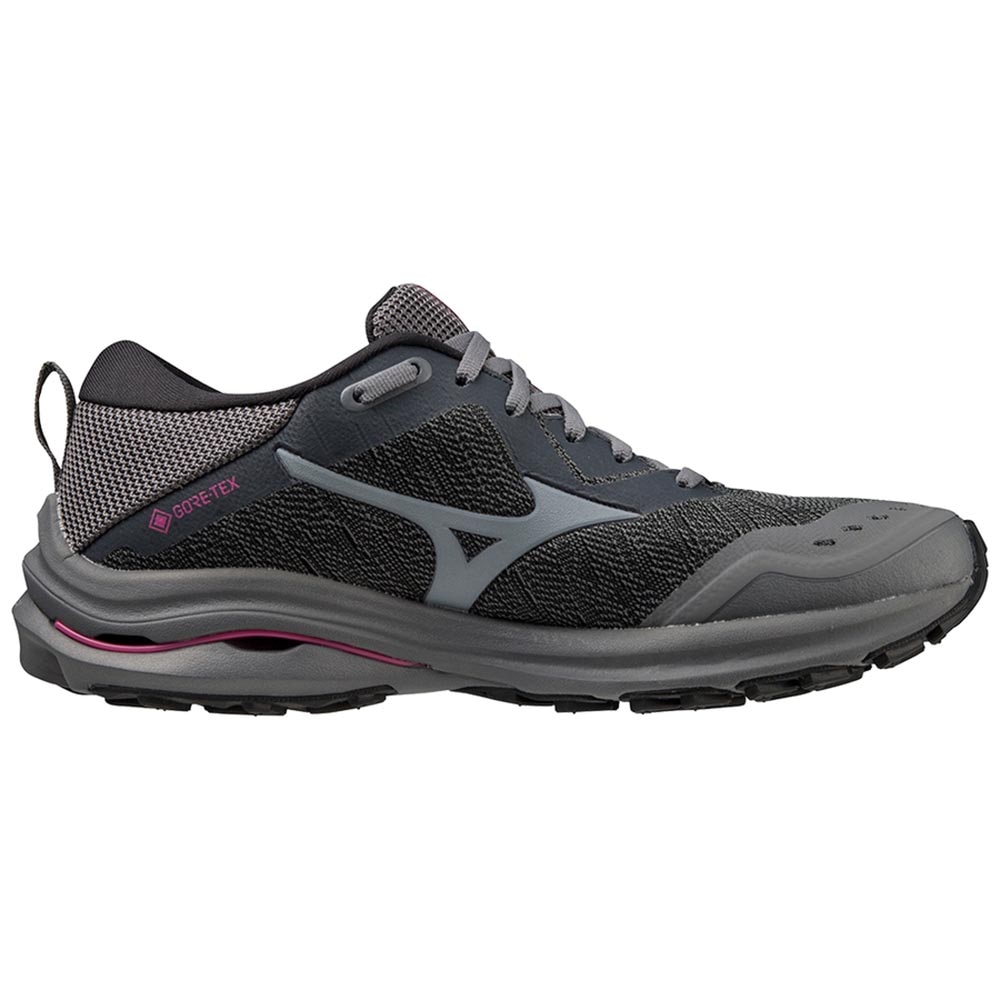 Mizuno Wave Rider GTX Joggesko Dame Sort/Grå/Rosa