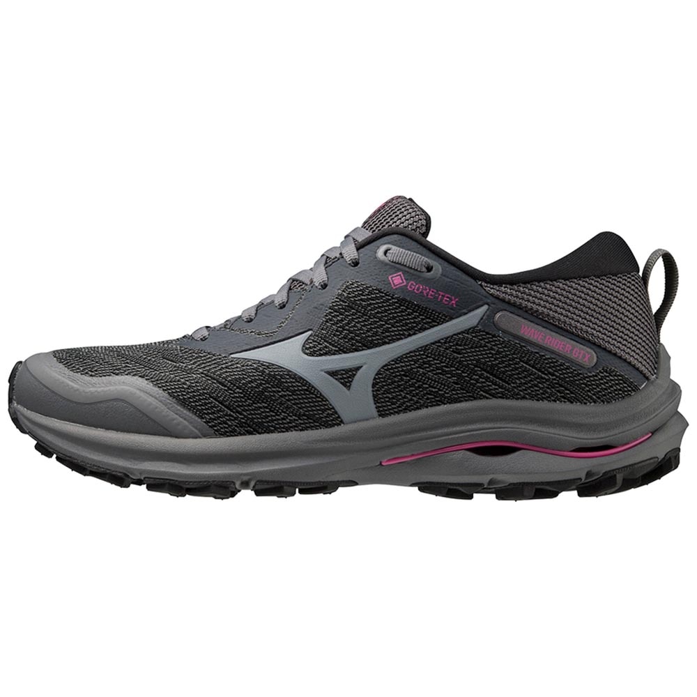 Mizuno Wave Rider GTX Joggesko Dame Sort/Grå/Rosa