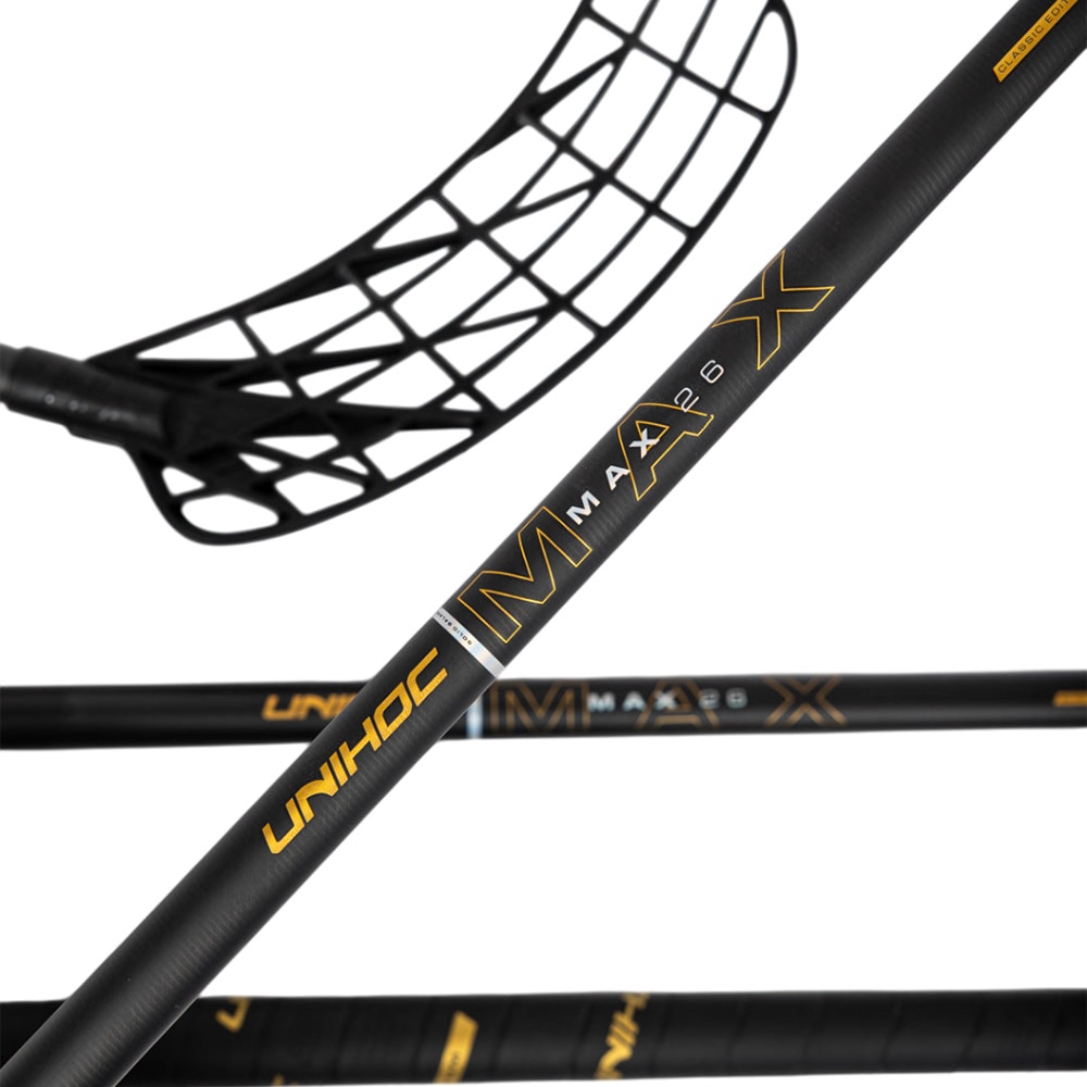 Unihoc Unilite MAX Titan 26 Slim Innebandykølle 100cm Right Sort/Gull