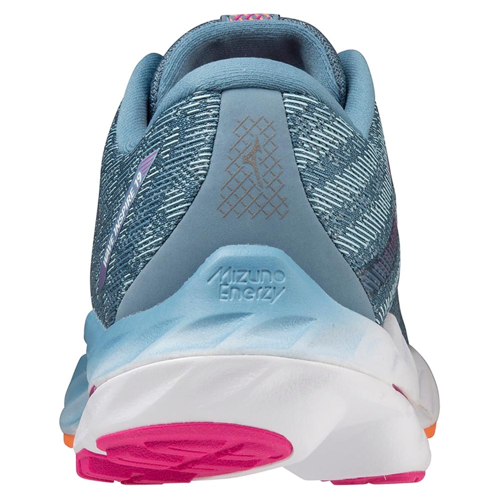 Mizuno Wave Inspire 19 Joggesko Dame Blå/Rosa/Oransje