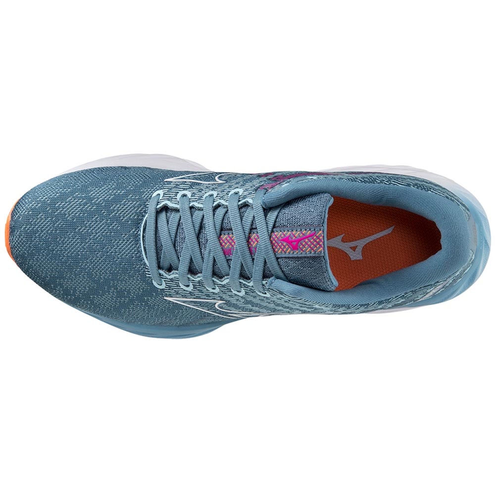 Mizuno Wave Inspire 19 Joggesko Dame Blå/Rosa/Oransje
