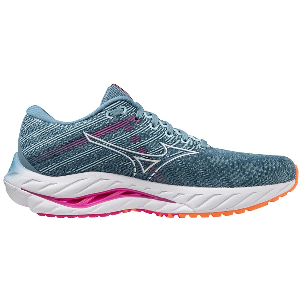 Mizuno Wave Inspire 19 Joggesko Dame Blå/Rosa/Oransje