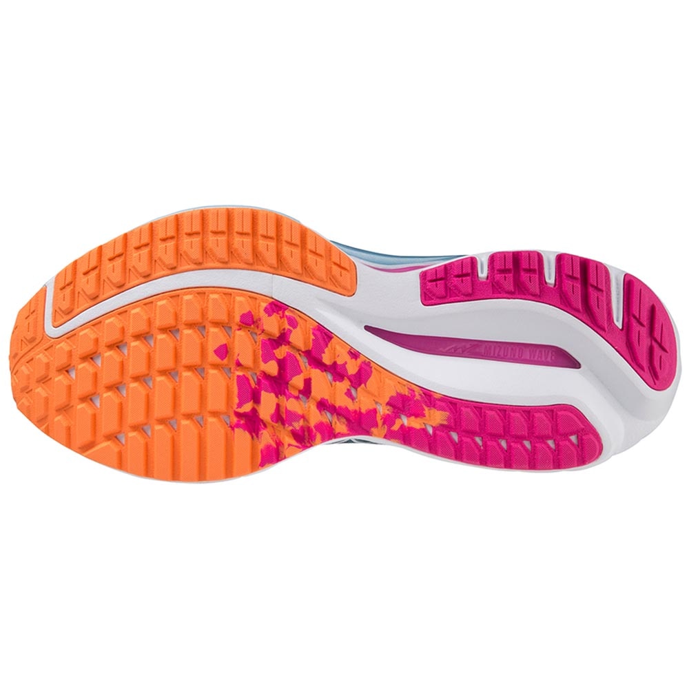 Mizuno Wave Inspire 19 Joggesko Dame Blå/Rosa/Oransje