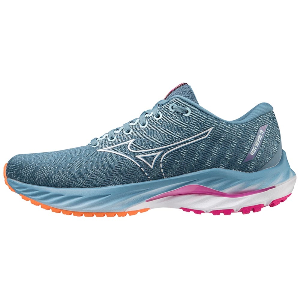 Mizuno Wave Inspire 19 Joggesko Dame Blå/Rosa/Oransje