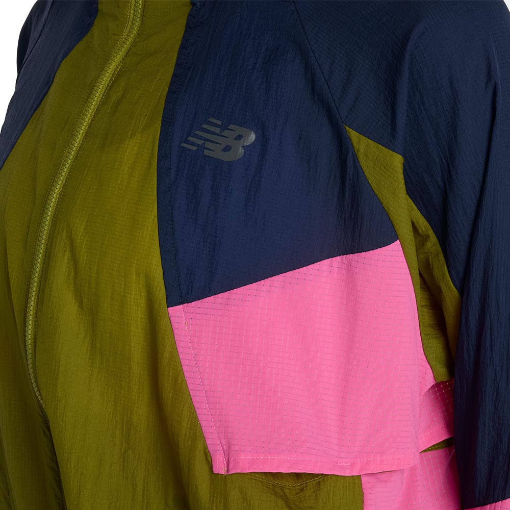 New Balance RC Løpejakke Dame Grønn/Rosa/Marine