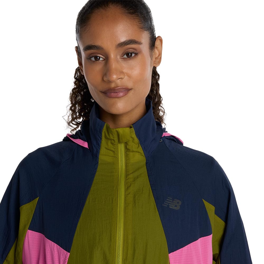 New Balance RC Løpejakke Dame Grønn/Rosa/Marine