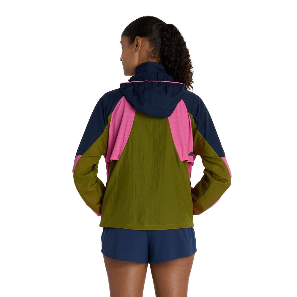 New Balance RC Løpejakke Dame Grønn/Rosa/Marine