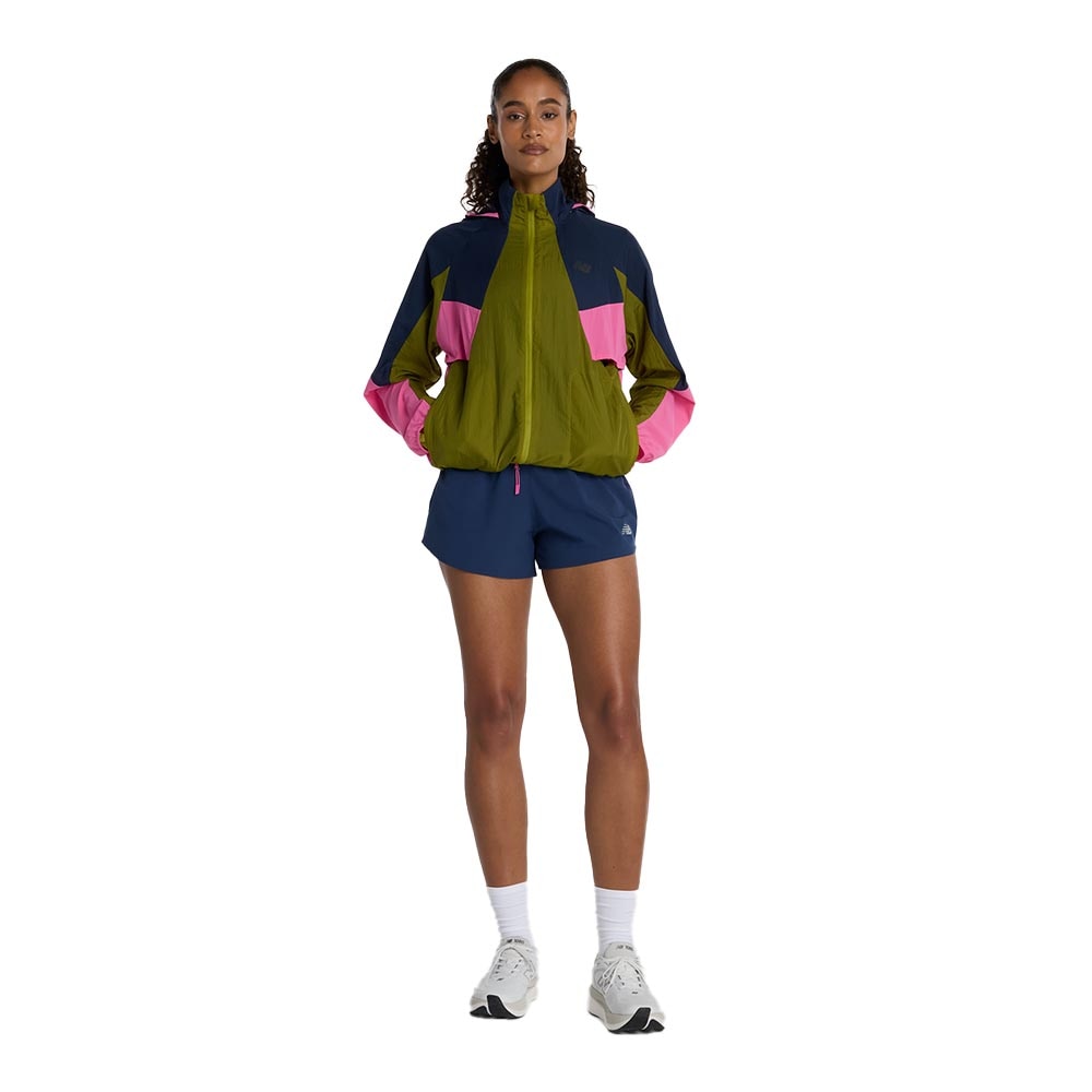 New Balance RC Løpejakke Dame Grønn/Rosa/Marine