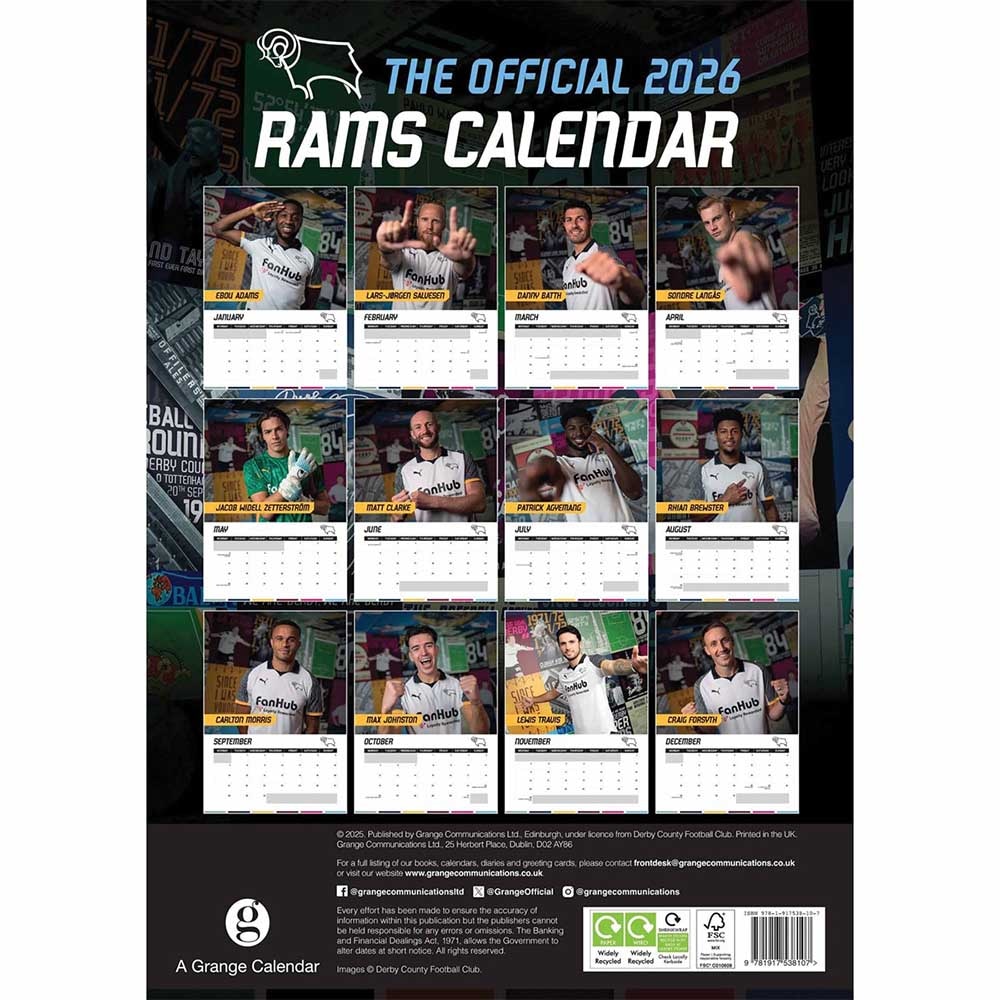Official Product Derby County A3 Kalender 2026
