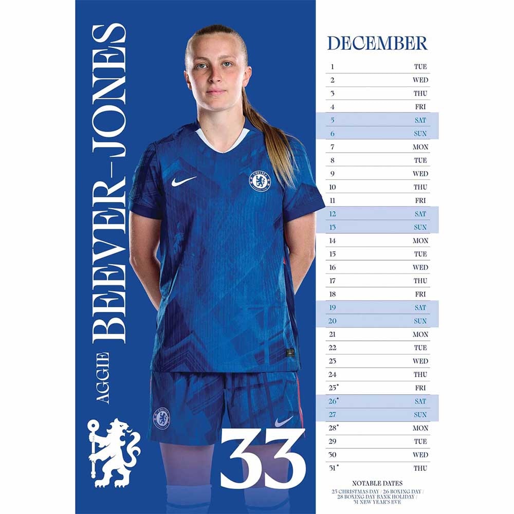 Official Product Chelsea Damer A3 Kalender 2026