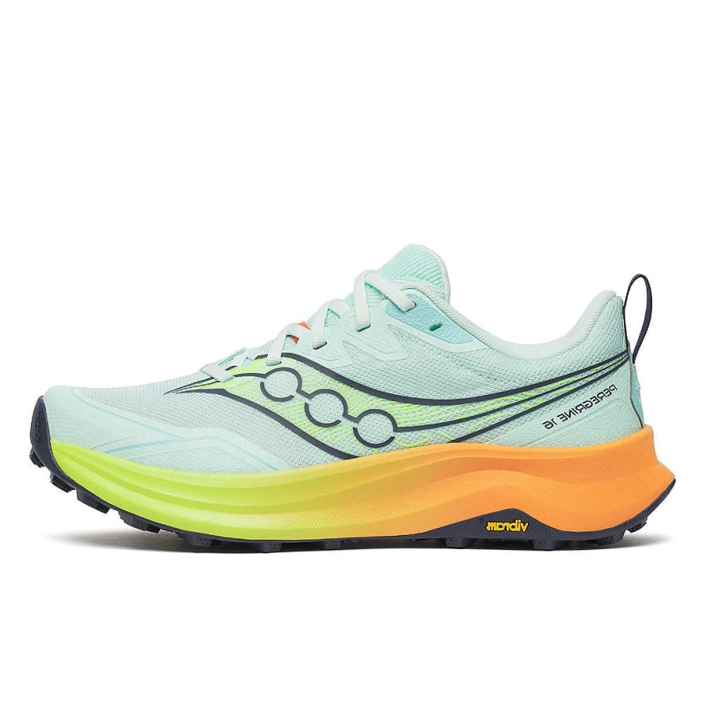 Saucony Peregrine 16 Joggesko Dame Lys Blå/Oransje