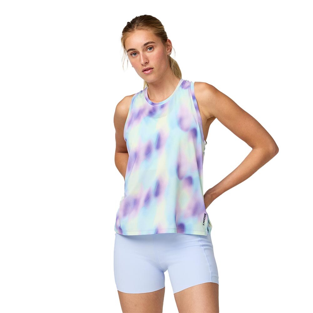 Brooks Dash Printed Tank Dame Lilla/Blå