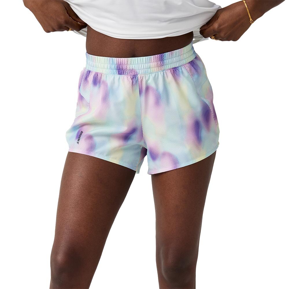 Brooks Dash Printed Løpeshorts Dame Blå/Lilla