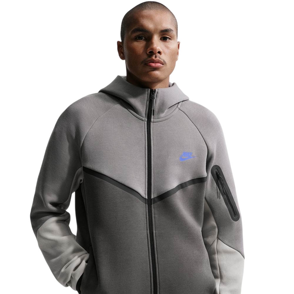 Nike NSW Tech Fleece Full-Zip Windrunner Hettegenser Lysegrå/Mørkegrå