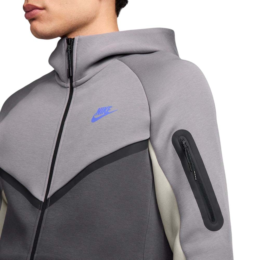 Nike NSW Tech Fleece Full-Zip Windrunner Hettegenser Lysegrå/Mørkegrå