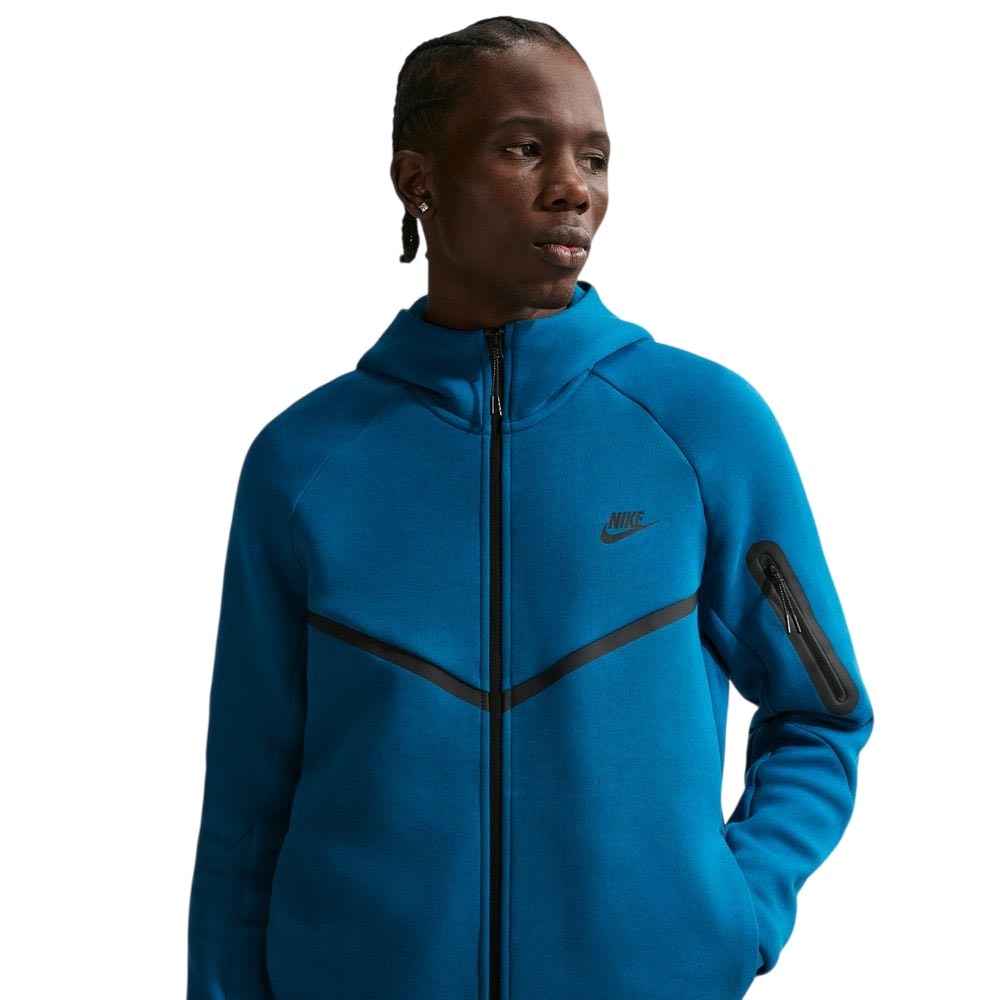 Nike NSW Tech Fleece Full-Zip Windrunner Hettegenser Blå/Sort