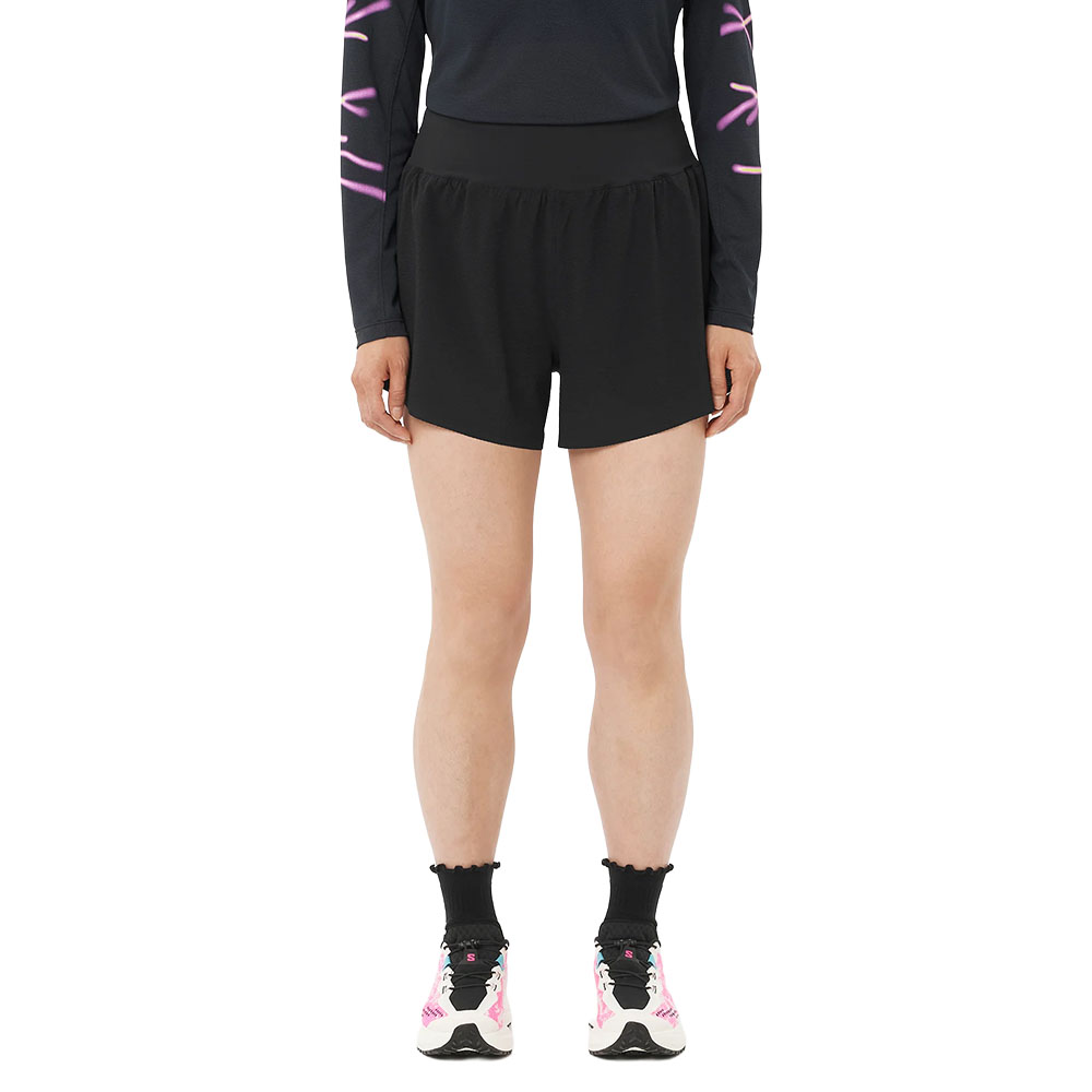 Salomon Sense Aero Stow 4" Shorts Dame Sort
