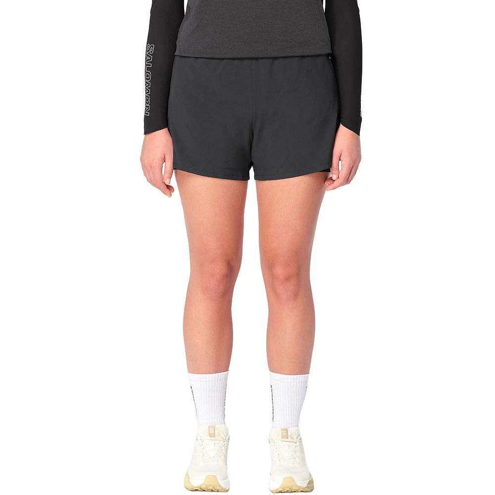 Salomon Shakeout Core 2-i-1 Shorts 4" Dame Sort
