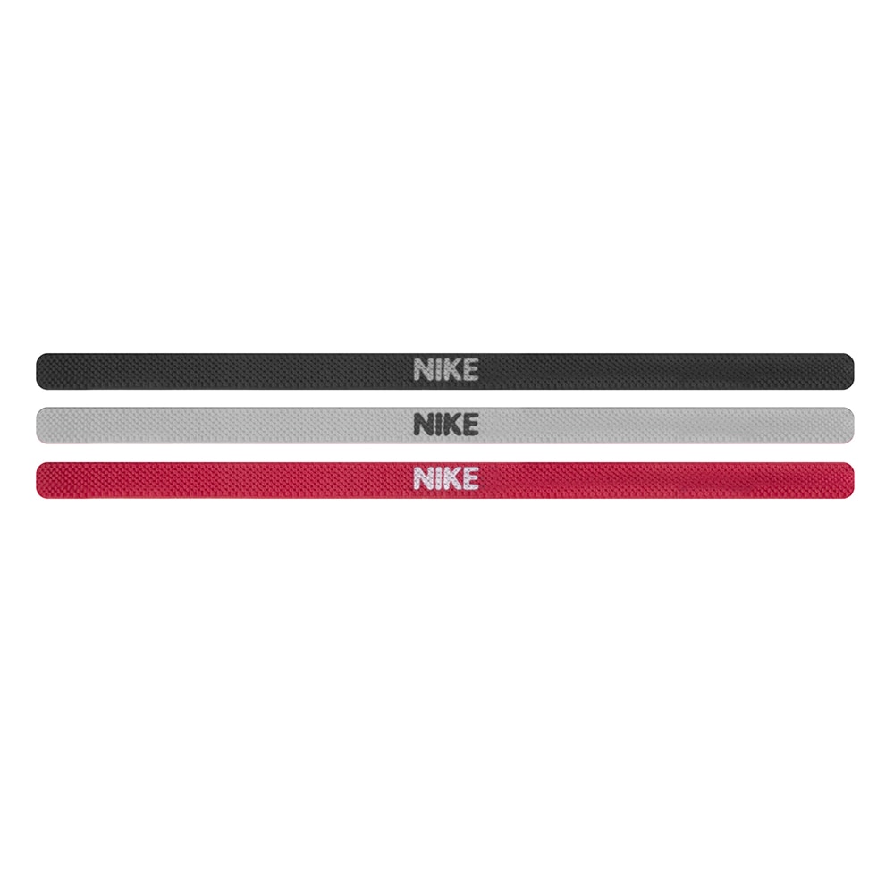 Nike Elastisk Hårbånd 3pk Sort/Hvit/Rød