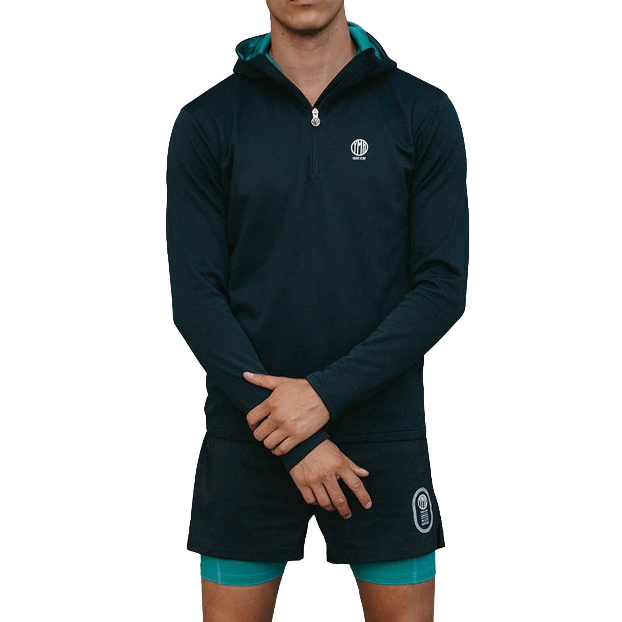 YMR Track Club Åsunden Half Zip Hettegenser Herre Marine