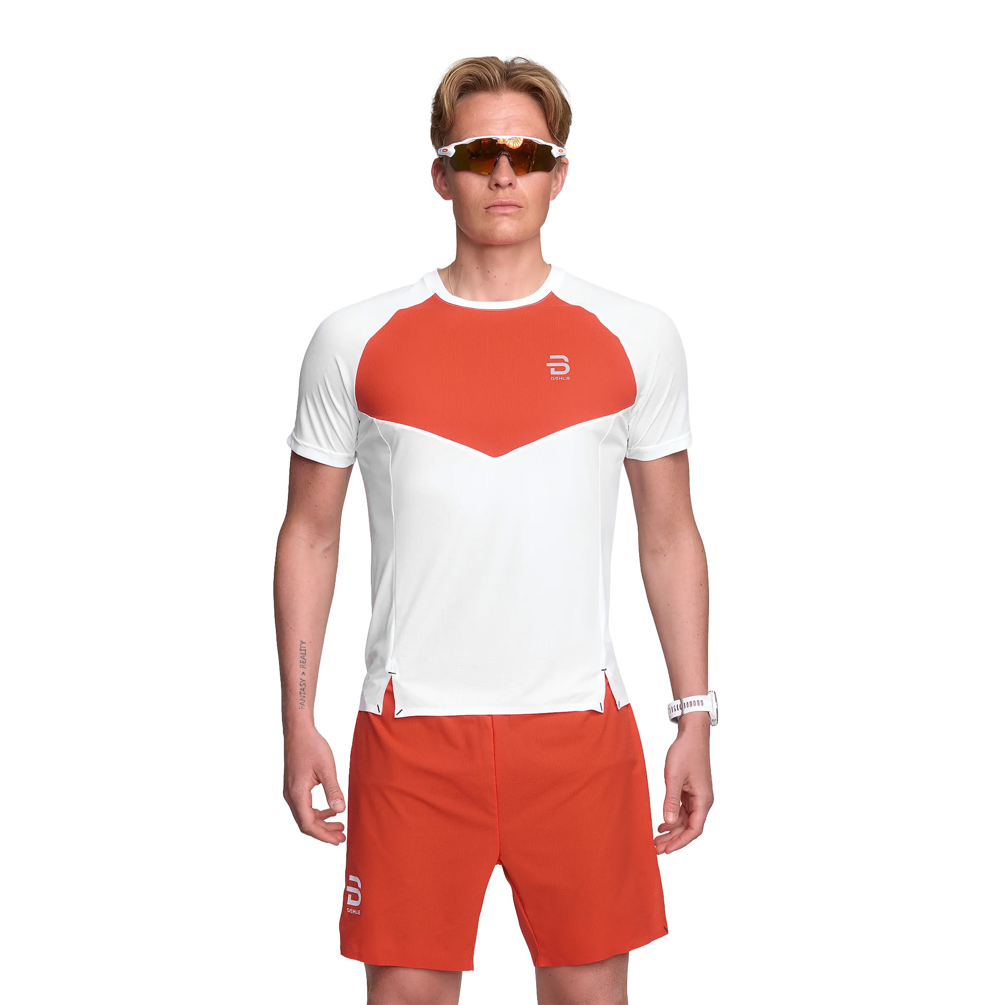 Dæhlie Run 365 Kortermet Trøye Herre Hvit/Rød