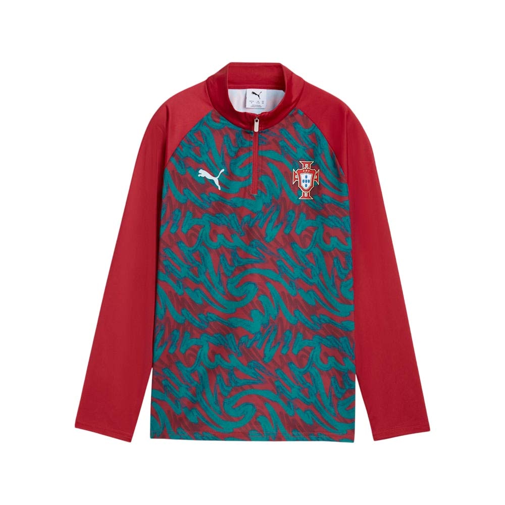 Puma Portugal VM 2026 Warm Up 1/4 Zip Treningsgenser Barn Rød/Grønn
