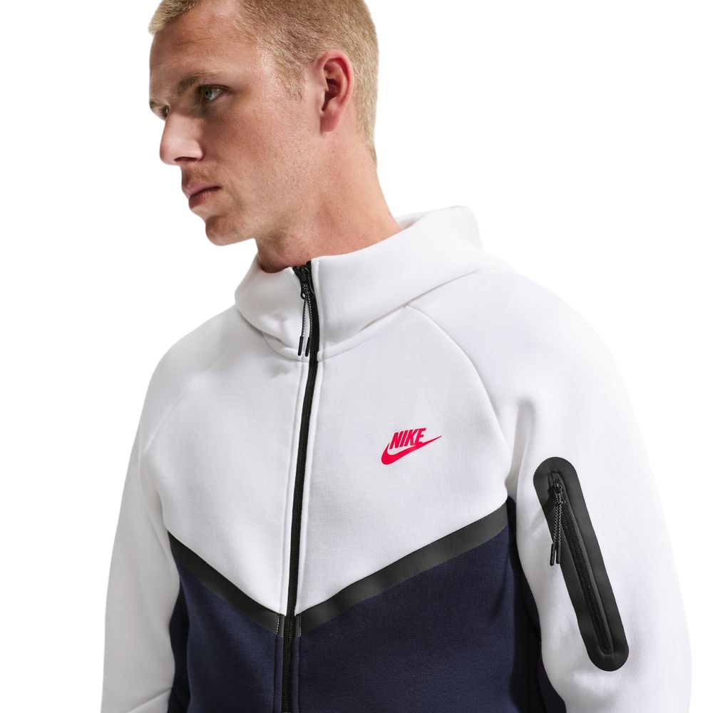 Nike NSW Tech Fleece Full-Zip Windrunner Hettegenser Hvit/Marine